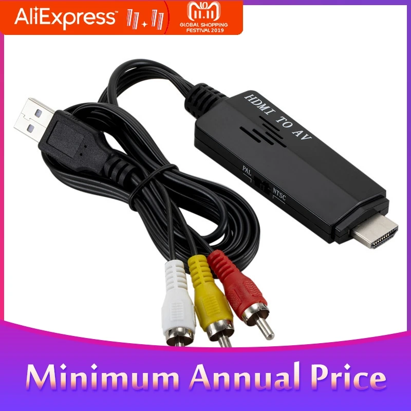 HDMI в RCA кабель 1080P HD видео в аудио конвертер HDMI штекер в RCA AV компонентный конвертер для HD tv DVD tv