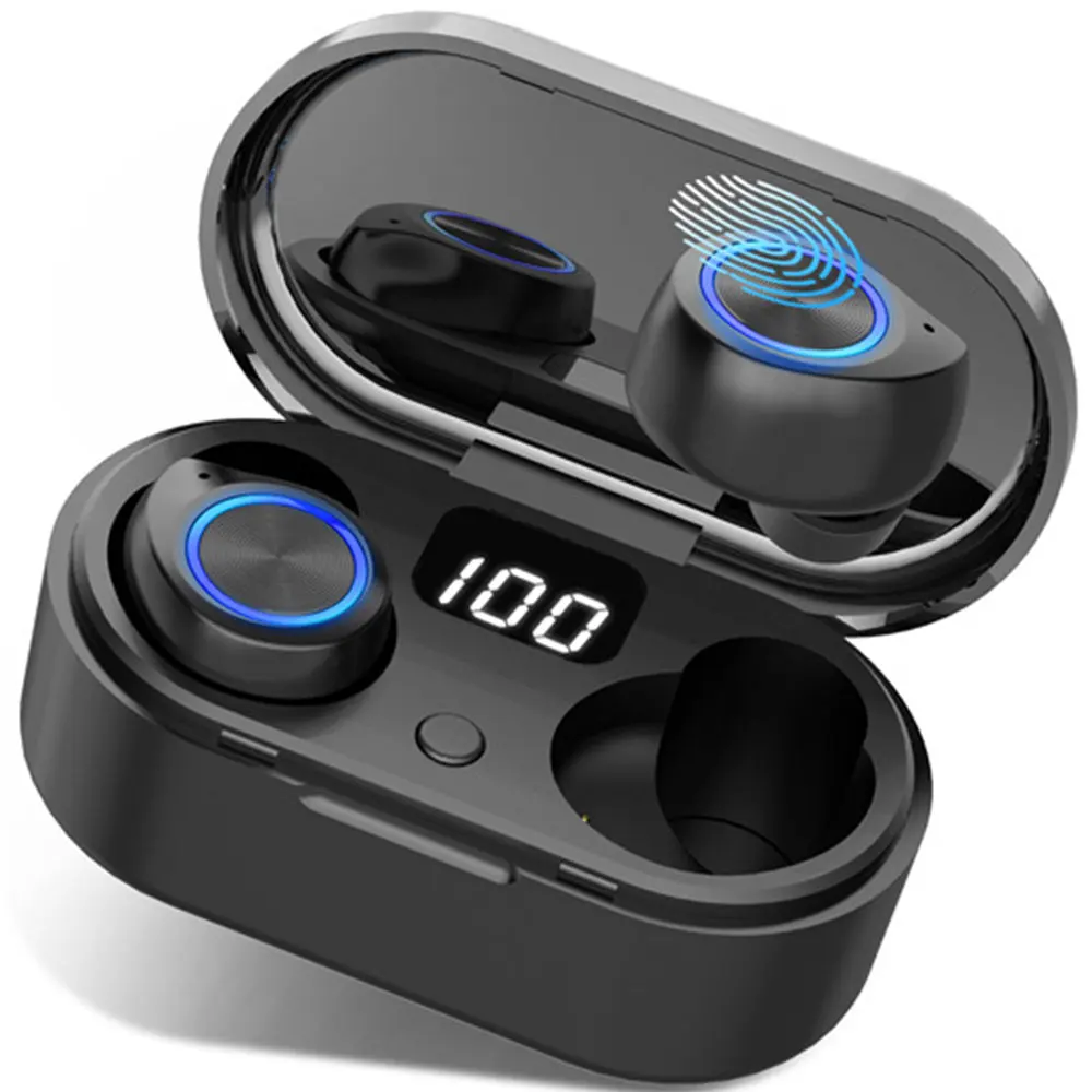 

Sports Stereo Hifi Led Touch Control 5.0 Bluetooth type c Tw80 Tws Earbuds Earphone With Battery Charging Digital Display Screen