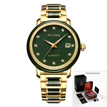 

2020 NEW CLOCK LUXURY BRAND COUPLE WATCH AUTOMATIC MECHANICAL 100% NATURAL JADE MEN WATCHES CREATIVE RETRO CLASSIC WOMEN WATCHES