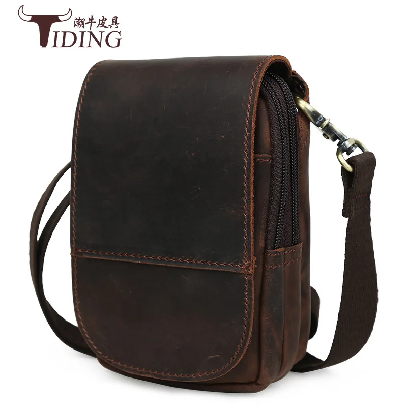 

Tiding Hot Sales Vintage Horse Leather xiao gua bao Multi-functional Genuine Leather Outdoor Small Shoulder Bag Wallet Mobile Ph