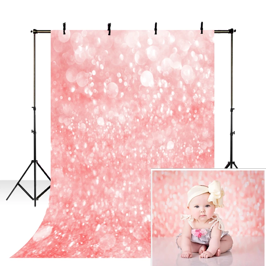 

Vinyl Photography Backdrops Pink illusory Bubbles Baby Shower Photo Backdrop Computer Printing Newborn Backdrop for Photo Studio