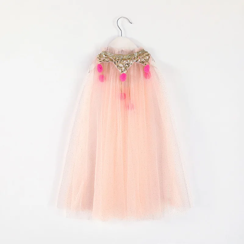 Baby Girl Cloak Sequin Ball Tulle Shawl Kids Dress Out Coat Party Beach Rainbow Wrap Princess Christmas Costume One Size