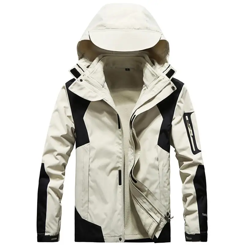 Winter Parka Mannen Windscherm Dikke Warme Waterdichte Jassen Mannen 3 In 1 Uitloper Ski Toerisme Berg Overjas maat L ~ 6XL Winter Parka Mannen Windscherm Dikke Warme Waterdichte Jassen Mannen 3 In 1 Uitloper Ski Toerisme Berg Overjas maat L ~ 6XL