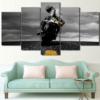 

5 Piece Canvas Valentino Rossi Moto Poster HD Printed Wall Art Home Decor Canvas Painting Picture canvas wall poster painting