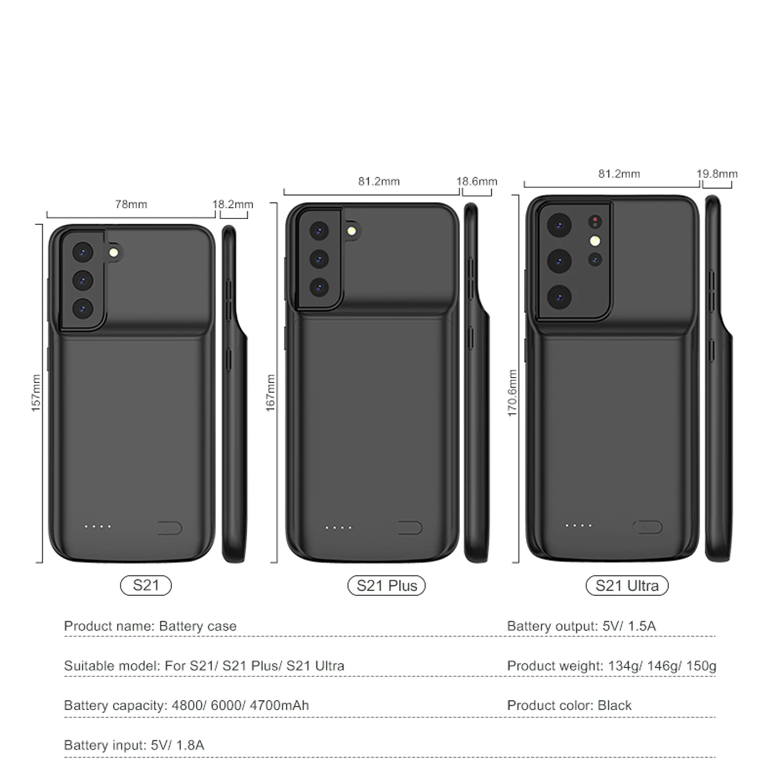 S21 5g Battery charger case For Samsung Galaxy S21 Ultra External power bank Galaxy S22 Ultra Plus shockproof Charging cover