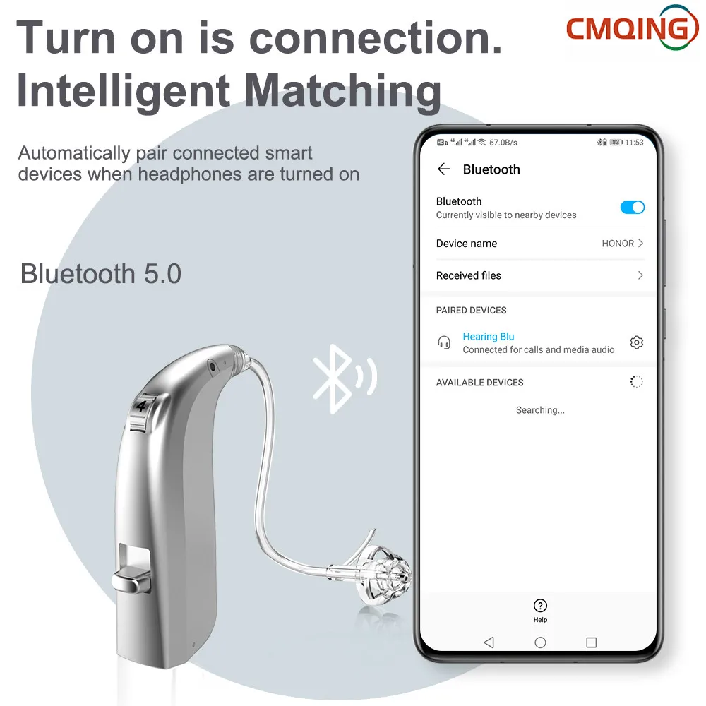 2021 Newest 20 Channels Rechargeable Digital Hearing Aid Bluetooth Mini OE Ear Sound Amplifier Enhancer Wireless Ear Care