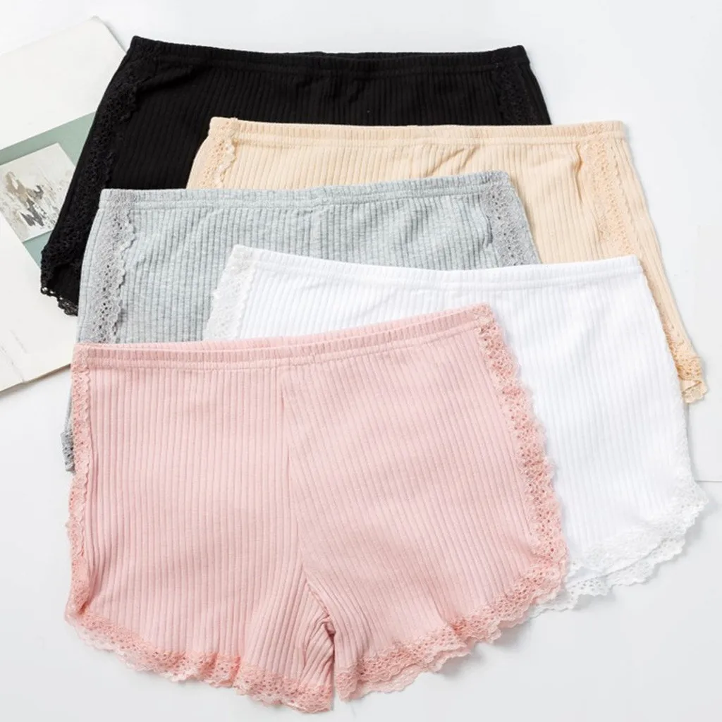 5PC Boxer Femme Spandex Soft Under Skirt Safety Shorts Solid Under Skirt Underwear High Waist Elasticity Anti Chafing Boyshorts