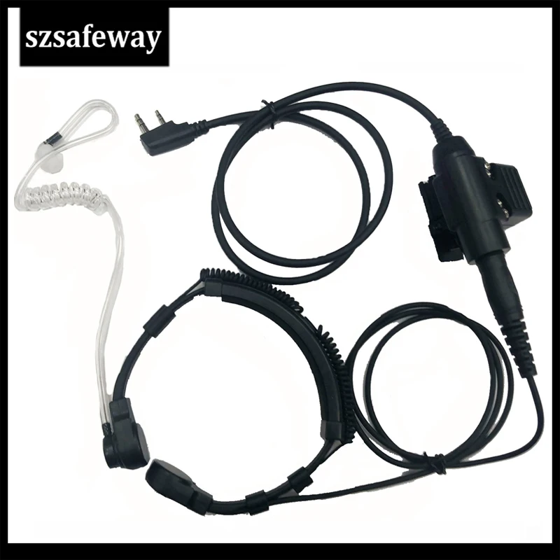 Baofeng-micrófono táctico de garganta para Walkie Talkie, auricular con conector NATO Para Kenwood UV-5R
