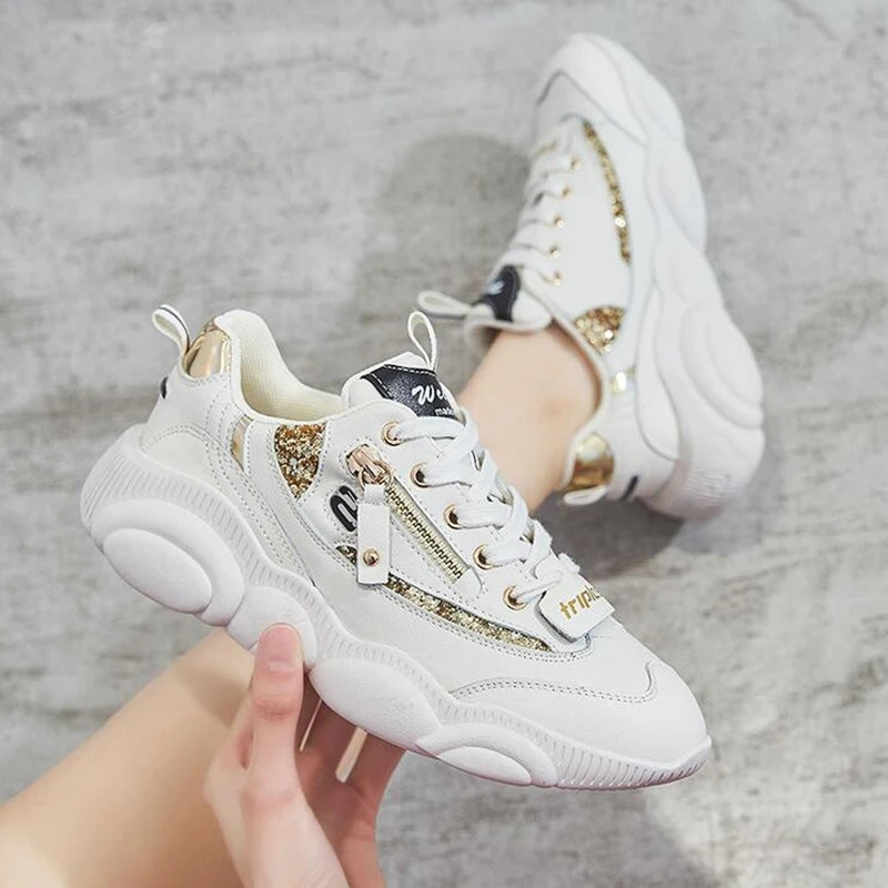WGZNYN NEW High Quality Trainers Women Platform Sneakers Women Breathable Casual Shoes Woman Chunky Sneakers Zapatos De Mujer W4