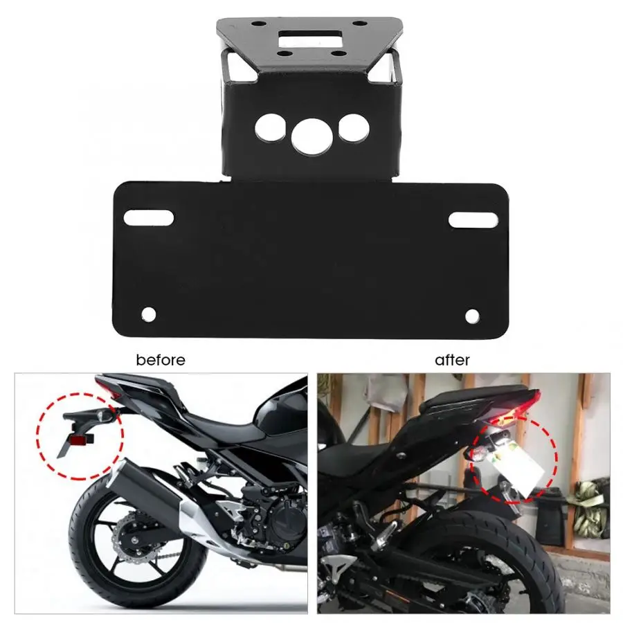 Держатель номерного знака мотоцикла Кронштейн подходит для Kawasaki Ninja 400 номерного знака Рамка аксессуары
