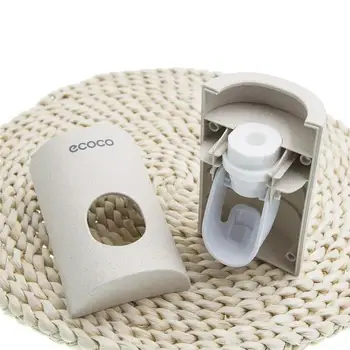 

1pc Wheat Straw Paste Nail-free Automatic Extrusion Rack Holder Toothpaste Wall-mounted Lazy Toothpaste Toothpaste Extruder X2S8