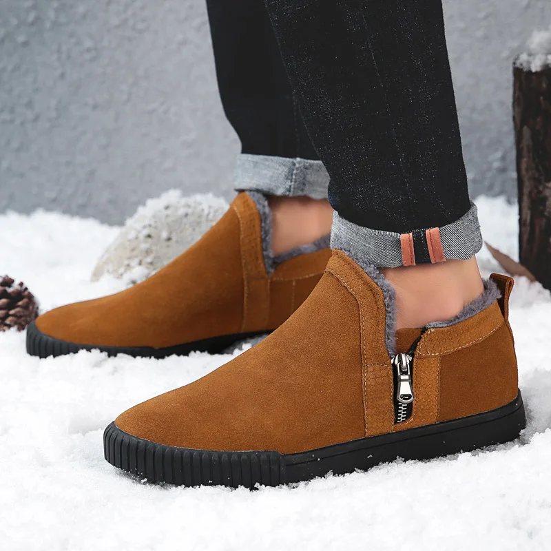 Классические мужские ботильоны; Высококачественная замшевая обувь; мужские зимние ботинки; зимняя обувь; плюшевые теплые мужские ботинки на меху; Мужская обувь; a4