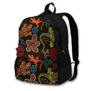 

Men WomenEthnic Lizards Stones Sand Fantasy Flowers Backpack Students High Middle School Bags For Laptop Travel Backpacks