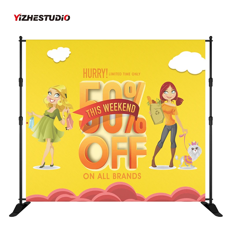  Yizhestudio Telescopic Backdrops Support Stand with Heavy Duty Base10 x 8 ft Framefor Photography B