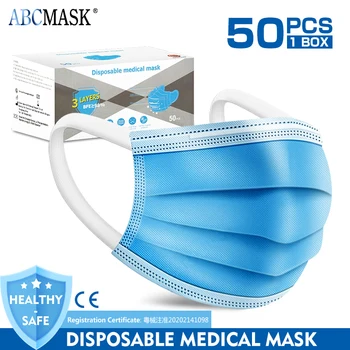 

3 Layers Filter Disposable Surgical Mask Non-woven Safety Medical Face Mask Anti-pollution Flu Protection Mouth Nose