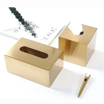 

Nordic Style Tissue Box Adorable House Square Tissue Box Holder Retangular Stainless Steel Home Decoration