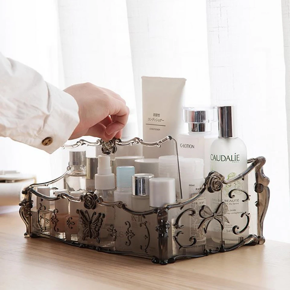 Cosmetic Storage Box Table Jewelry Desktop Makeup Case Organizer Skin Care Lipstick Display Holder Bathroom | Дом и сад