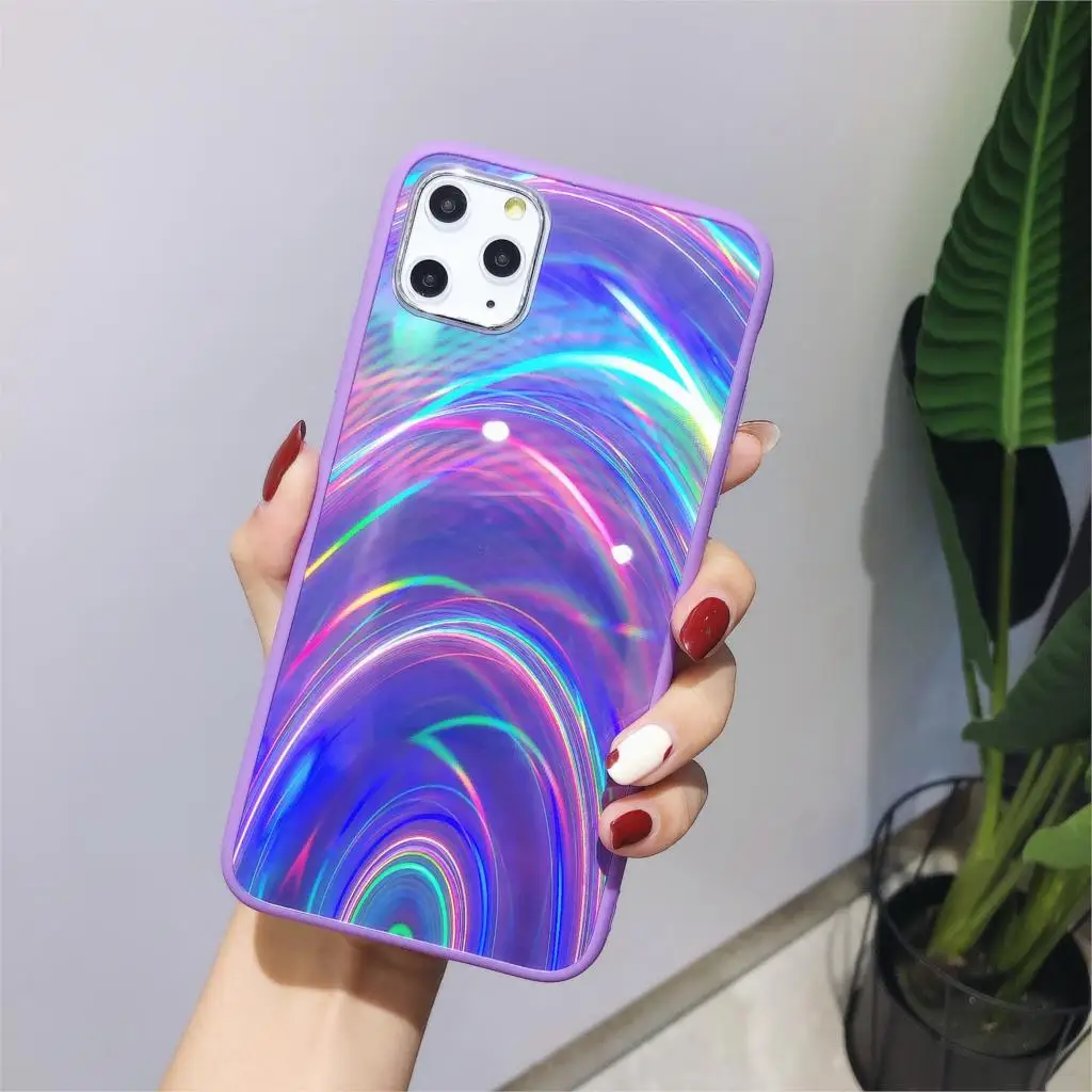 Для Apple iPhone 11 Pro XS Max XR X 8 7 6S 6 Plus роскошный блестящий Радужный Желейный противоударный жесткий чехол защитная задняя крышка