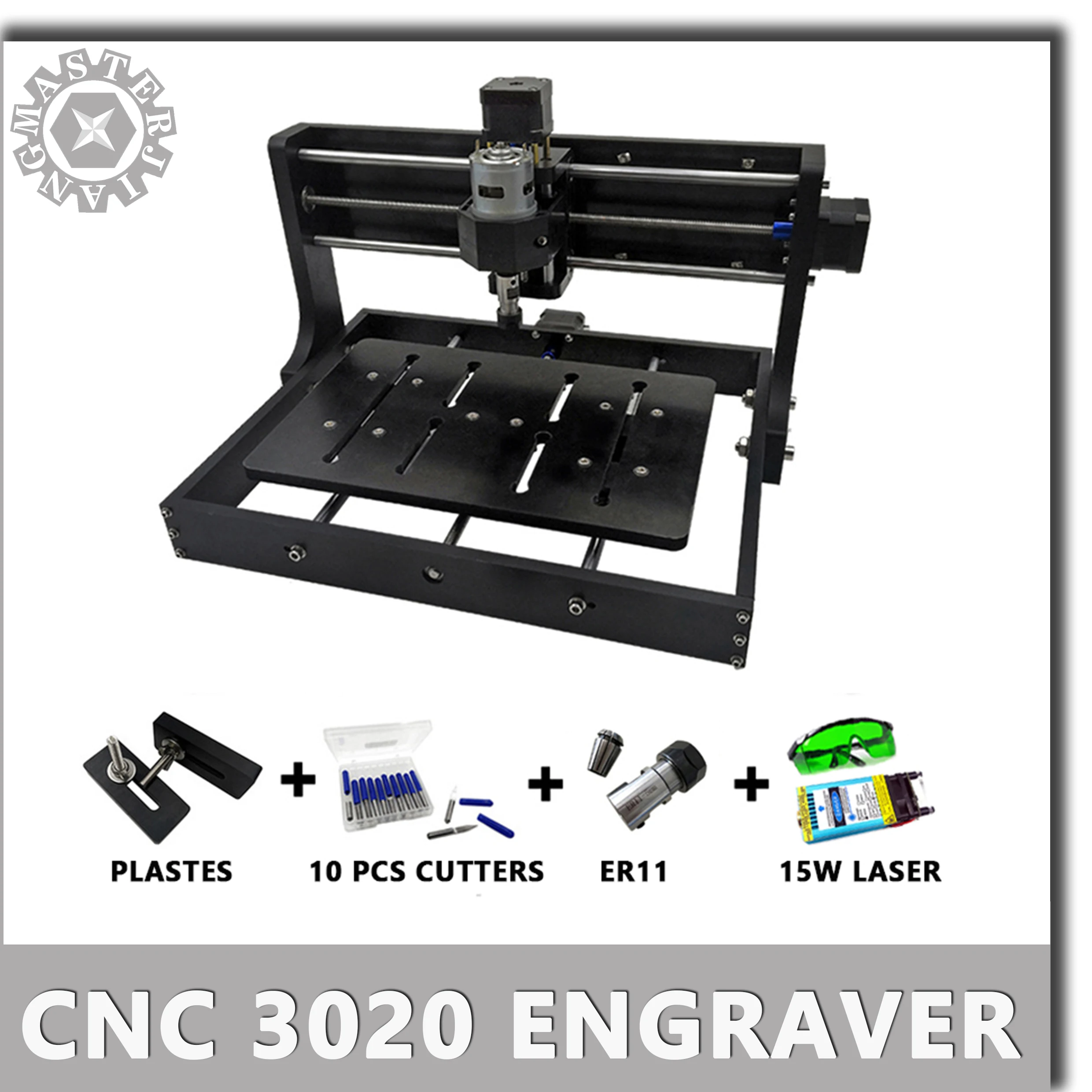 

Upgraded DIY CNC 3020 Engraving Machine Wood Router Cutter Laser Engraver Use With GRBL Control support offline.