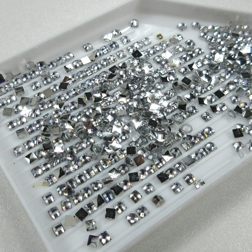 2021 New Crystal Resin Shinny Stone 2.5mm Square Drills Diamond Painting Embroidery Rhinestone Mosaic
