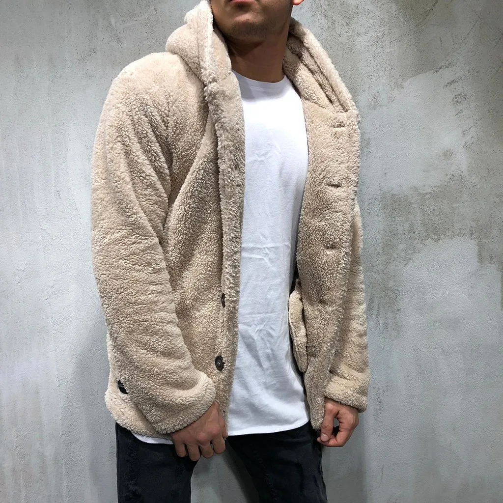 Men's Fleece Teddy Coat Jackets Autumn Winter Solid Color Cardigan Casual Tops Fur Jackets Hoodies Tracksuit Outwear Tops Male Men's Fleece Teddy Coat Jackets Autumn Winter Solid Color Cardigan Casual Tops Fur Jackets Hoodies Tracksuit Outwear Tops Male