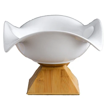 

Creative Ceramic Fruit Plate Nordic Home Modern Living Room Snack Storage Basket Bamboo Ceramic Plate