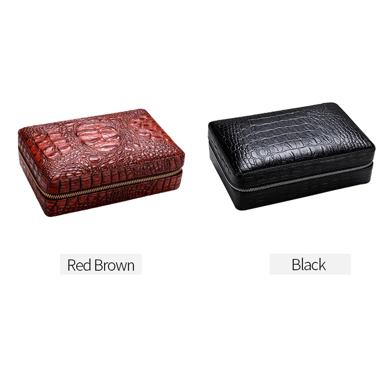 Чехол для сигар Humidor для 4 сигар дерево кедра с подкладкой кожаный дорожный увлажнитель для сигар набор с увлажнителем Подарочная коробка(без зажигалки