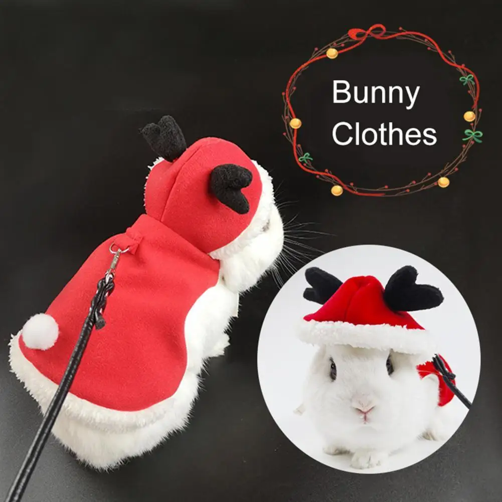 Stylish Rabbit Winter Clothing Unisex Hamster Jacket Skin-friendly Non-sticky Hair Christmas Rabbit Costume