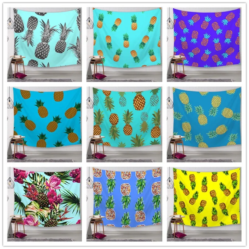 

Wall Hanging Polyester 150*150cm Traveling Camping Pineapple Pattern Tapestry Yoga pad Sleeping Tapestry