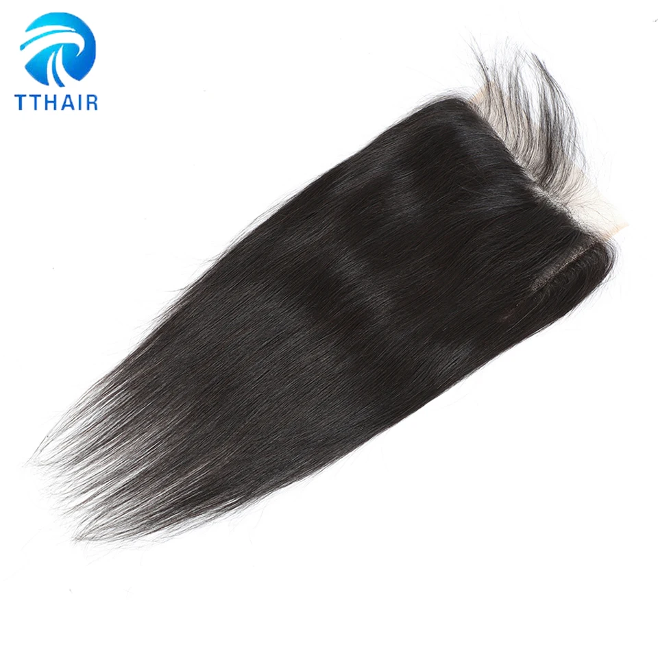 TTHAIR 7x7 синтетическое закрытие шнурка прямые волосы Remy бразильские человеческие волосы закрытие с Детские волосы швейцарская шнуровка