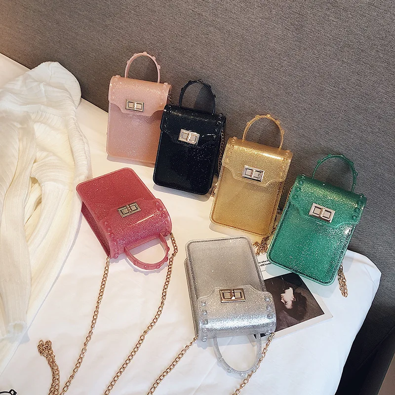 

Transparent Jelly WOMEN'S Bag 2020 New Style Casual Students Children Laser Transparent Mobile Phone Bag Trend of Fashion Access