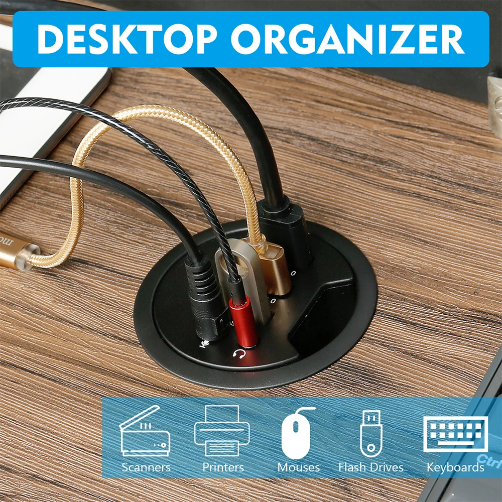 USB HUB USB3 0 Mount In Desk 3 Ports USB 3 0 Ports With Headphone Mircophone Adapter For Desktop computer Multi USB 3 0 Splitter