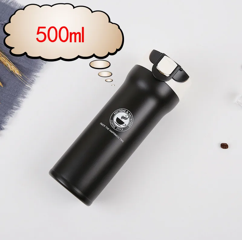 Двухслойный стакан из нержавеющей стали, вакуумная колба, термоизолированная бутылка для путешествий, чашка для кофе 500 мл - Цвет: 07