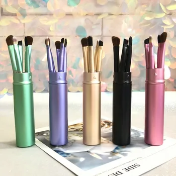 

New 5 small eye makeup brush set bucket brush pony hair eye shadow brush beauty tool multicolor mini portable