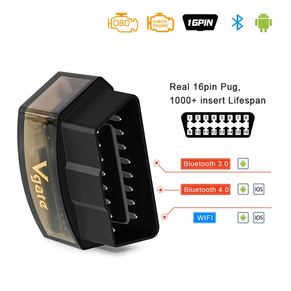 Vgate icar pro OBD2 ELM327 Bluetooth Автомобильный диагностический OBD сканер elm 327 OBDII считыватель