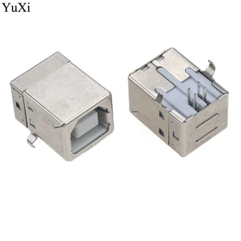 

YuXi 10Pcs Square USB socket usb B Type Female 90 degree PCB welding parent Connector For Printer Data