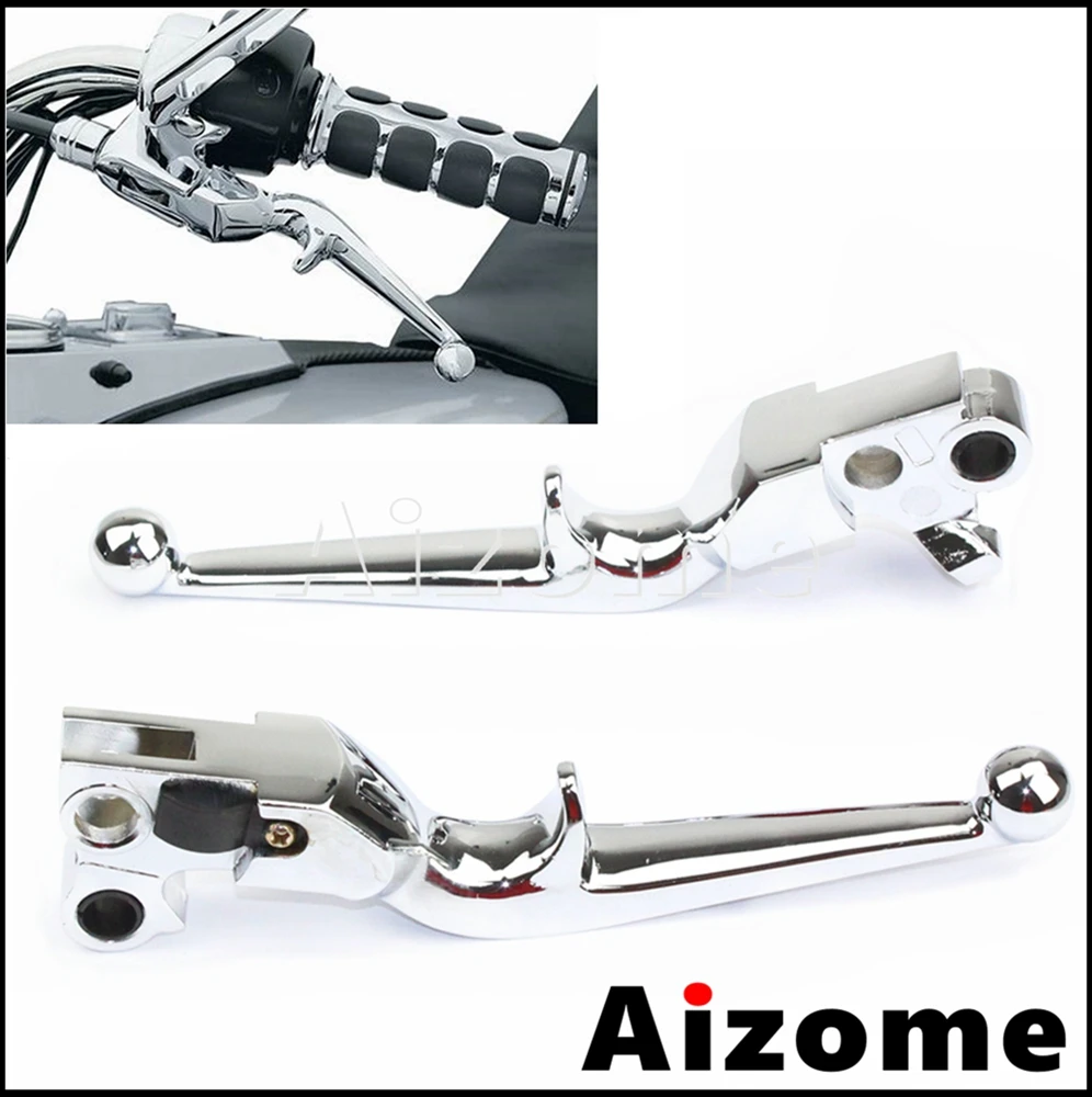 1 Pair Freno Frizione Leve Chrome Leva A Mano Per Harley Softail Ragazzo Di Strada Deluxe Springer Custom Night Train Heritage 1996-2010