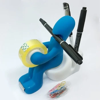 

Multifunctional Toilet Shape Tape Dispenser Office Stationery Magnetic Storage Box Pen Holder Desk Accessory Creative Gifts