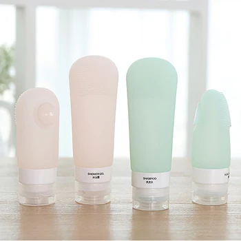 

1pc 60/89ml Silicone Refillable Bottle Large Capacity Shampoo Lotion Cream Holder Cosmetics Container with Suction Cup