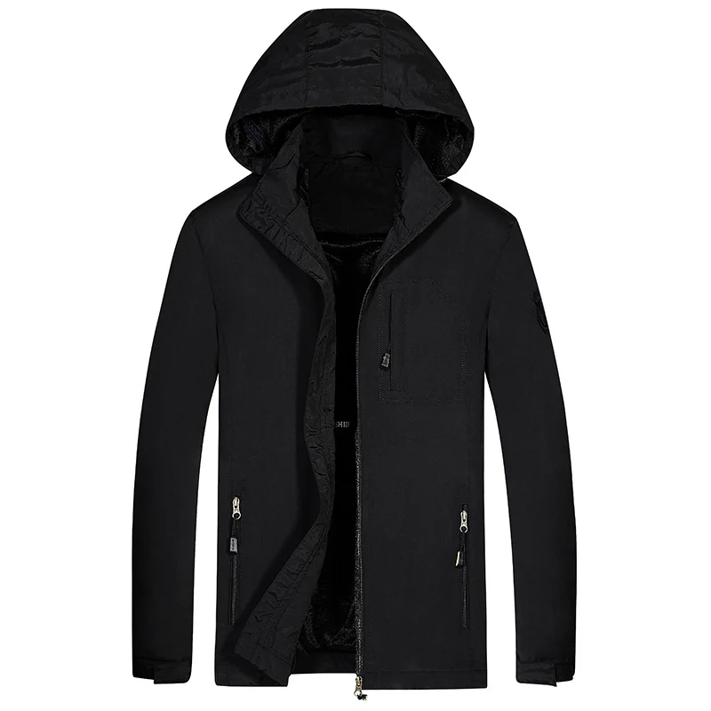 MANTLCONX плюс 6XL 7XL уличная тонкая куртка мужская повседневная куртка армейская военная куртка Мужская s летняя дышащая куртка с капюшоном мужская - Цвет: Black