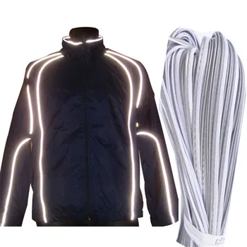 

Bright Silver Reflective Piping Strip Fabric Edge Strip Clothing Bag Warning Reflective Rope Garment Trimming Ribbon 5Meters