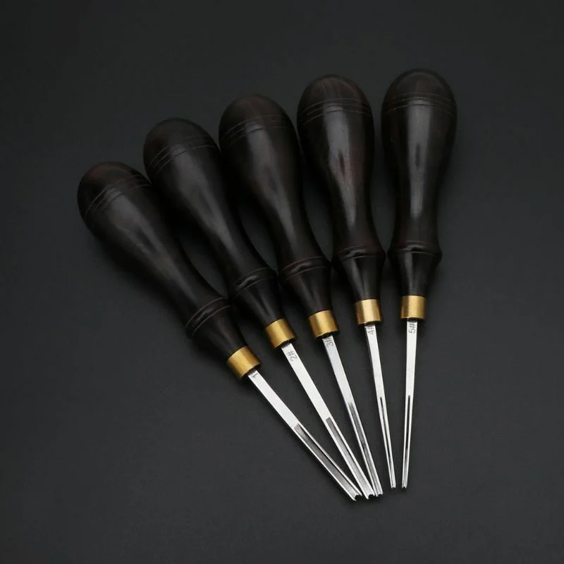 Leather Edge Creaser Ebony Blackwood Shallow Groove Craft Mark Tool 0.6-2.25mm