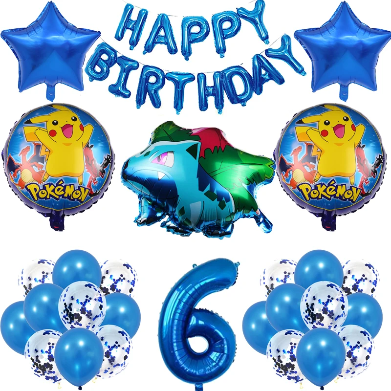 39 шт. гелиевые шары в виде покемона Пикачу 32 дюйма | Дом и сад