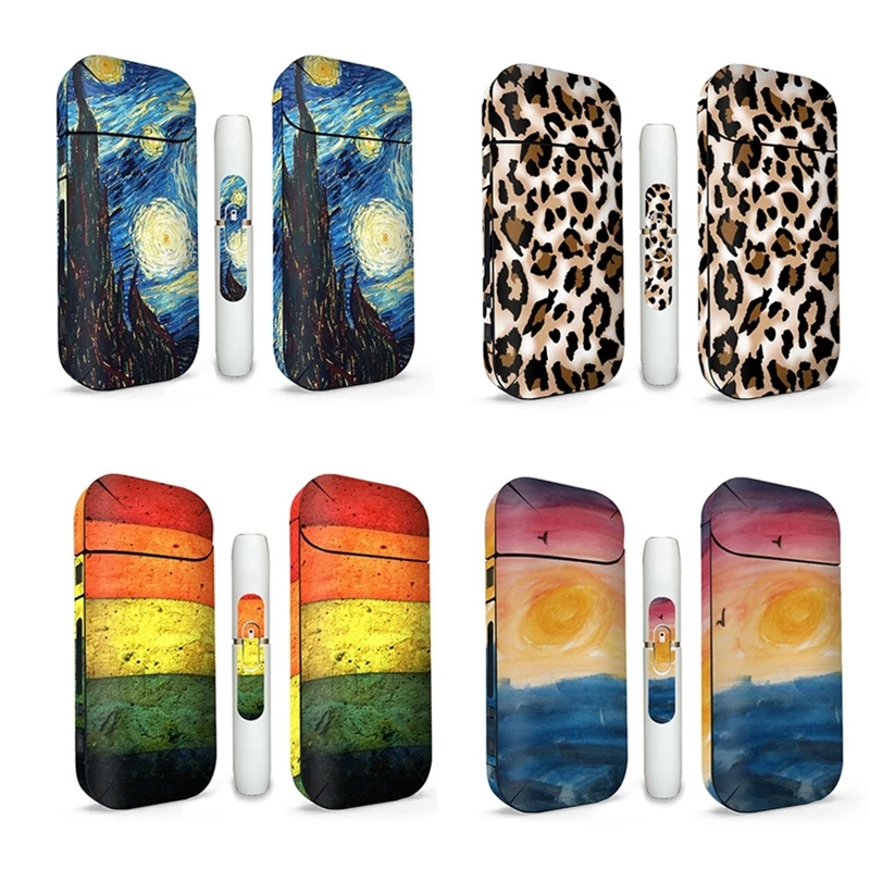 

1PCs Art Oil Painting Rainbow Leopard Printing Sticker Skin for IQOS 2.4 Plus 2.4p Waterproof Cover Case Fashion PVC Decals