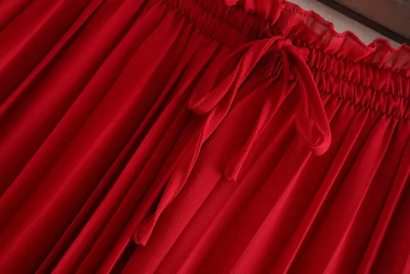 2019 Женские винтажные одноцветные Широкие штаны со складками длиной до икры