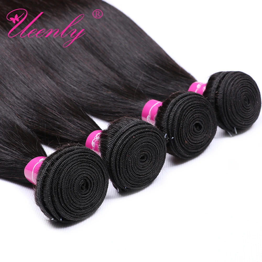 UEENLY 3 пряди прямые волосы Remy бразильские волнистые натуральный цвет человеческие