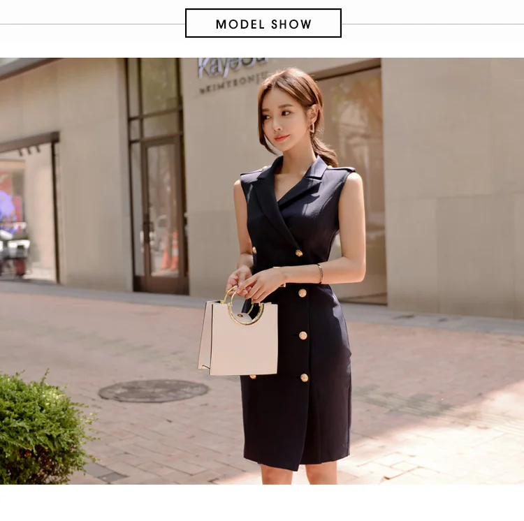 فستان قصير رسمي اسود بحزام