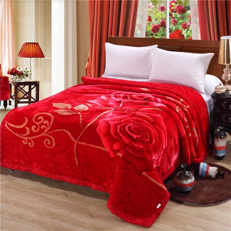 Новое китайское зимнее утолщенное одеяло 200x230 см 4 кг рашелевое одеяло теплое Двухслойное покрывало kingsize скидка - Цвет: 10