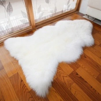 

5 Colors Pure High-Quality 4-in-1Super Soft Washable Shiny Sheepskin Fur Wool Carpets Runner Rugs