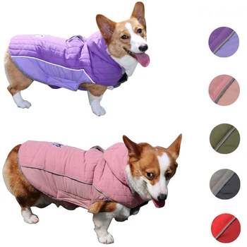 

Detachable hat Winter Dog Clothes Coat Warm cotton Pet Clothing Vest Reflective Jacket For Small Medium Large big Dogs